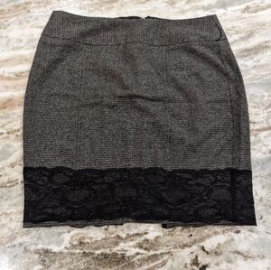Maurices houndstooth lace skirt